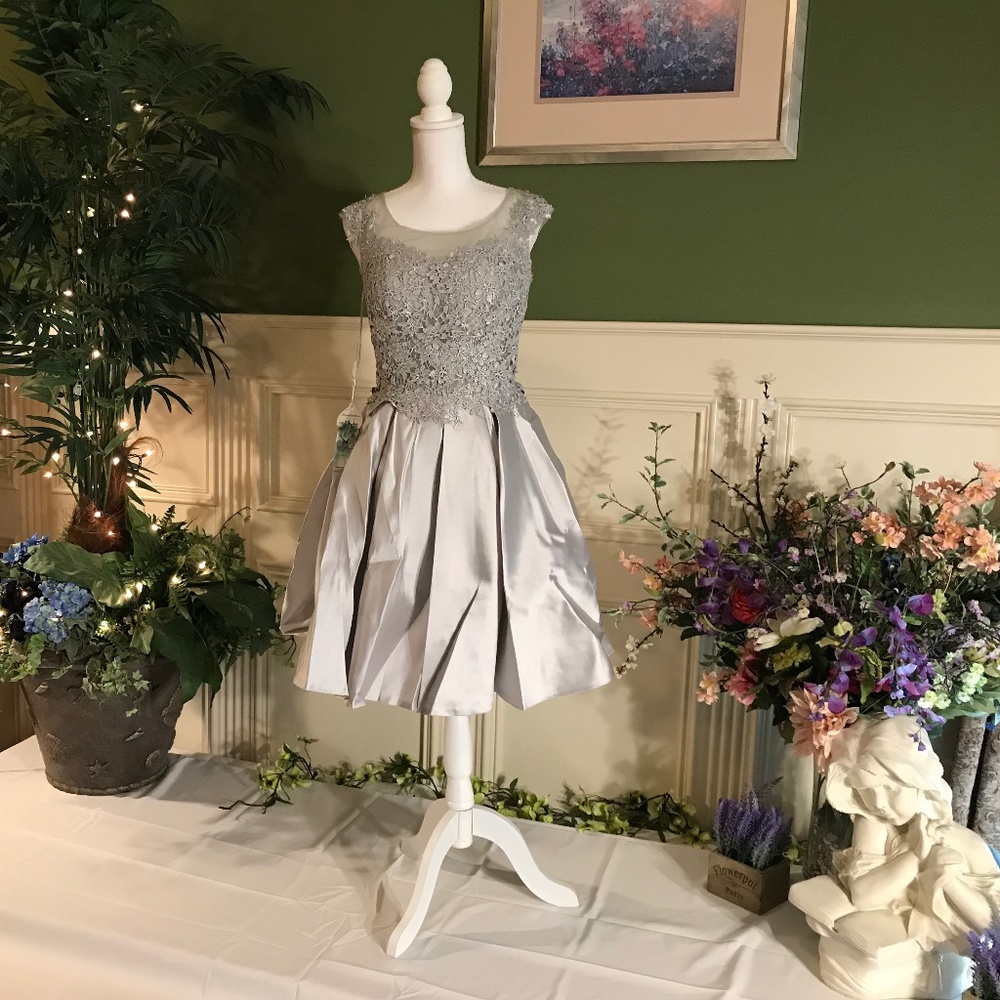 Short Grey casual cocktail party dress